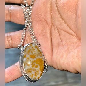 Red Moss Agate Pendant Necklace